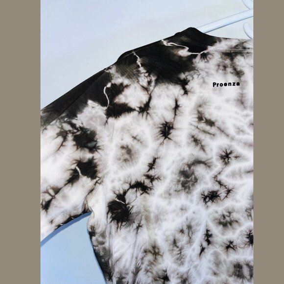 Proenza Schouler White Label Brown and White Tie Dye Long Sleeve Shirt - Size M - Picture 4 of 7